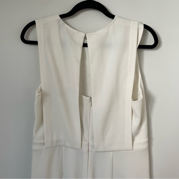 Theory Remaline Spiaggia Stretch Crepe Jumpsuit White Size 10 - Picture 6 of 9